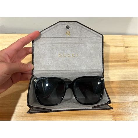 gucci tri fold sunglasses case size